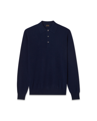 Poloneck Wool Cashmere Sweater Navy