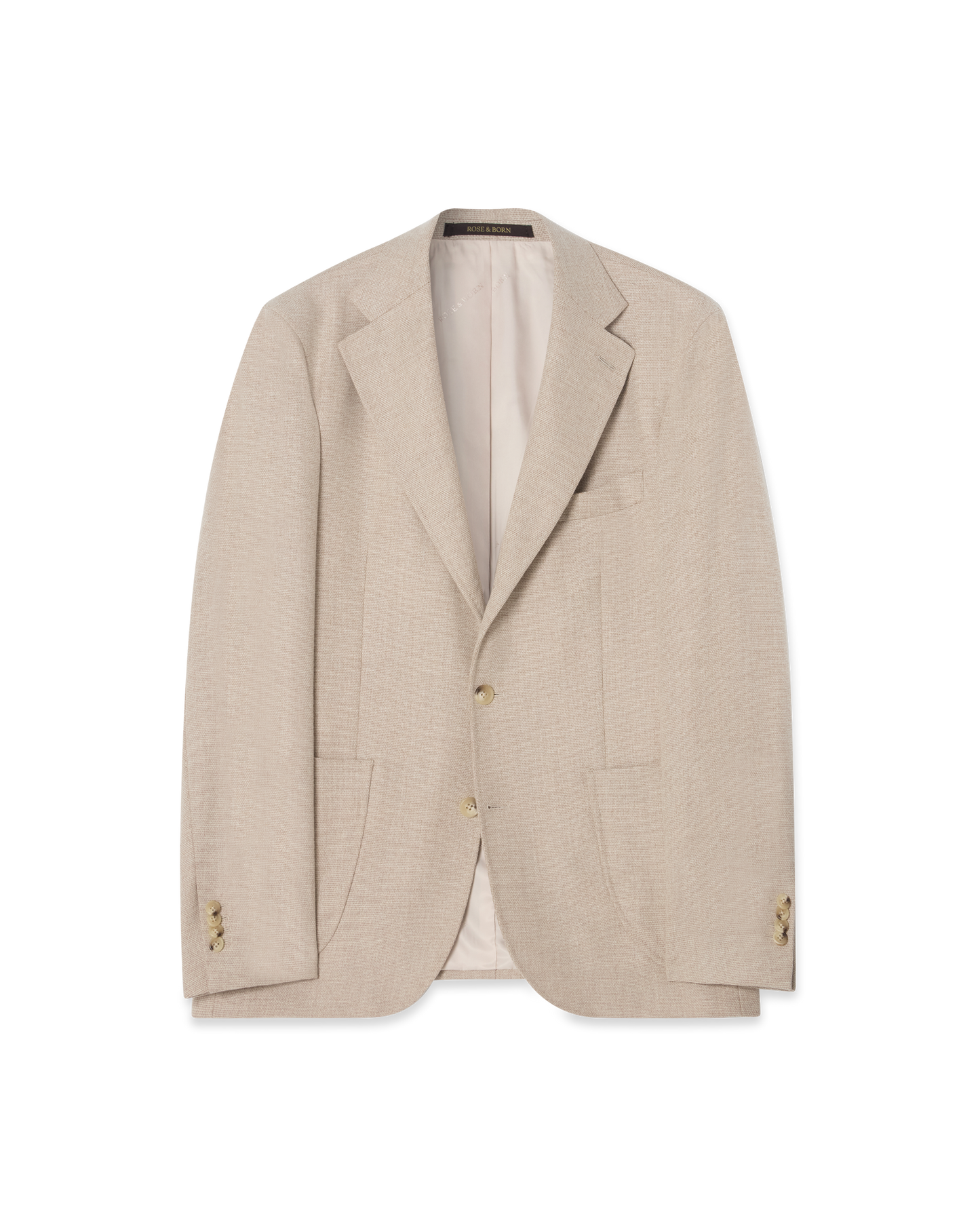 Basketweave Wool Blend Jacket Beige