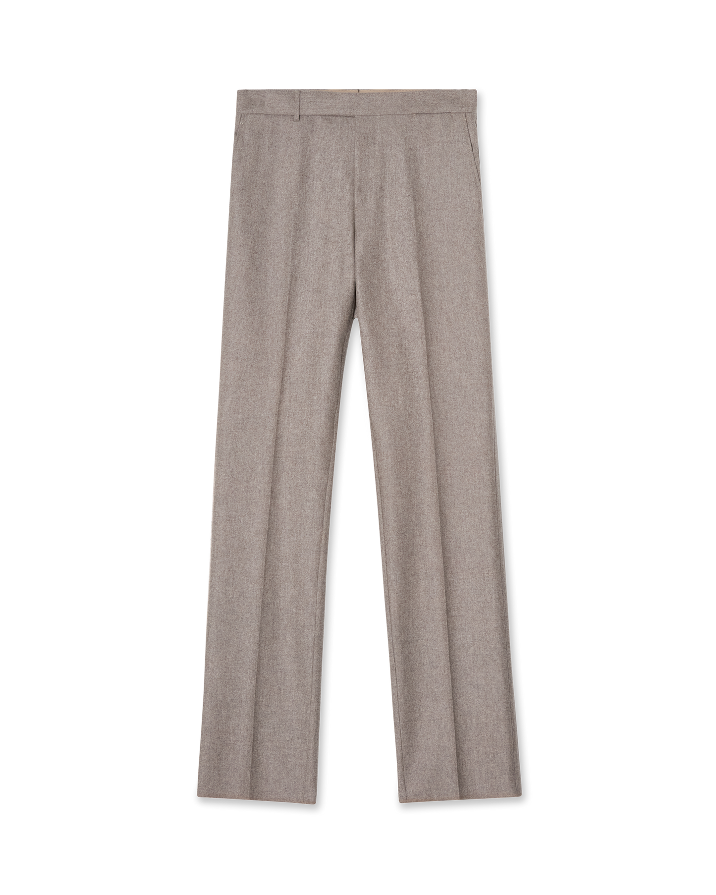 Tailored Wool Flannel Trouser Taupe