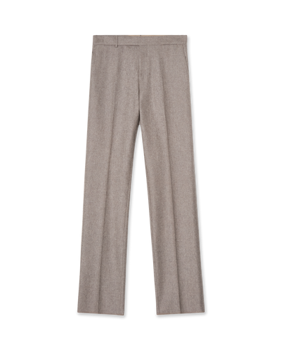 Tailored Wool Flannel Trouser Taupe