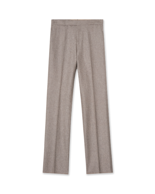 Tailored Wool Flannel Trouser Taupe