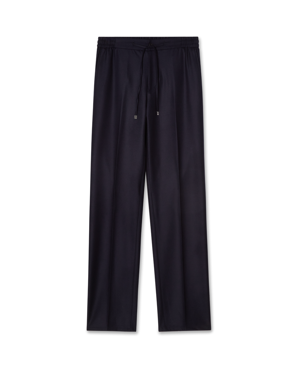 Drawstring Wool Flannel Trouser Navy