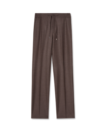 Drawstring Wool Flannel Trouser Taupe