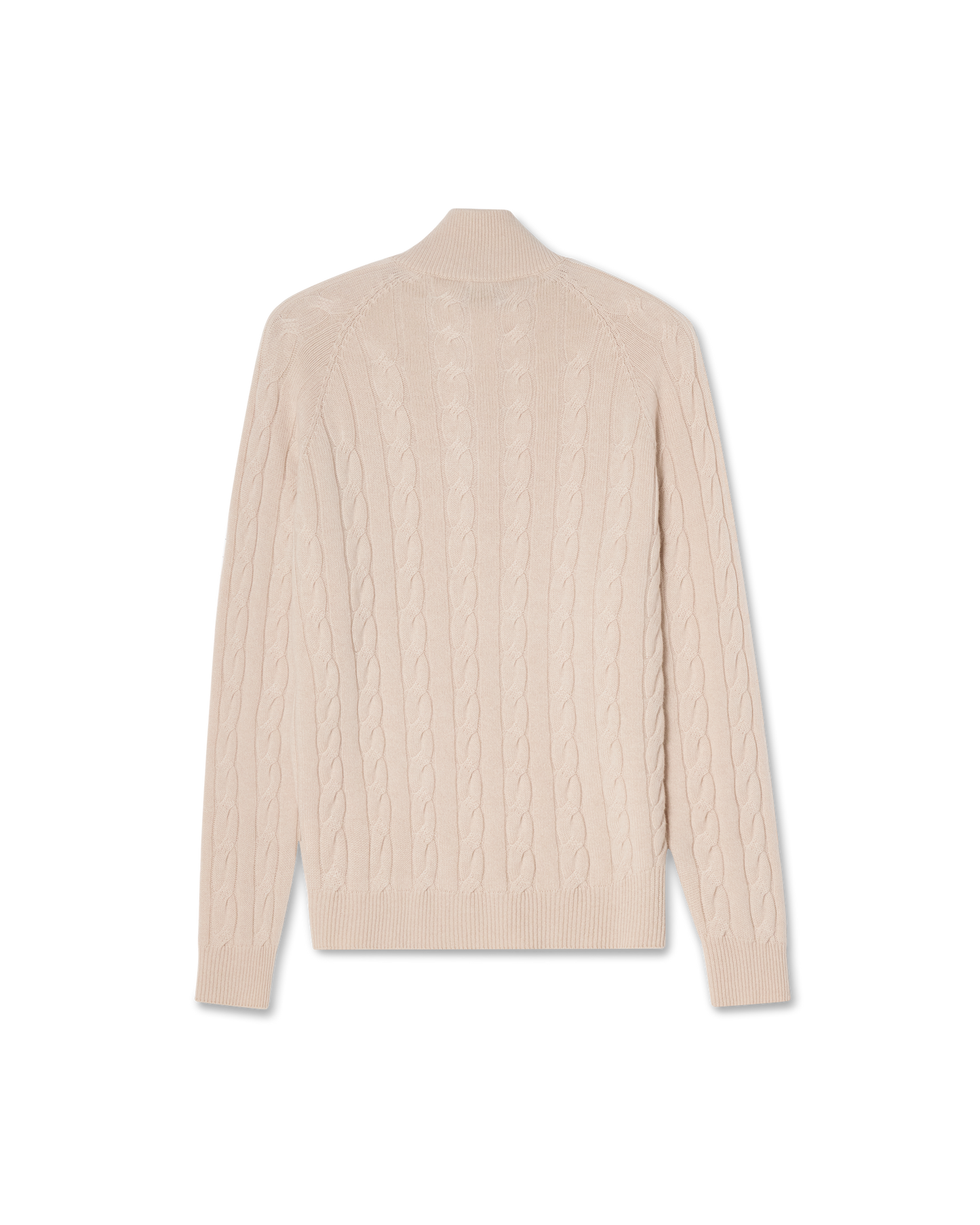 Half-Zip Cableknit Cashmere Sweater Sand