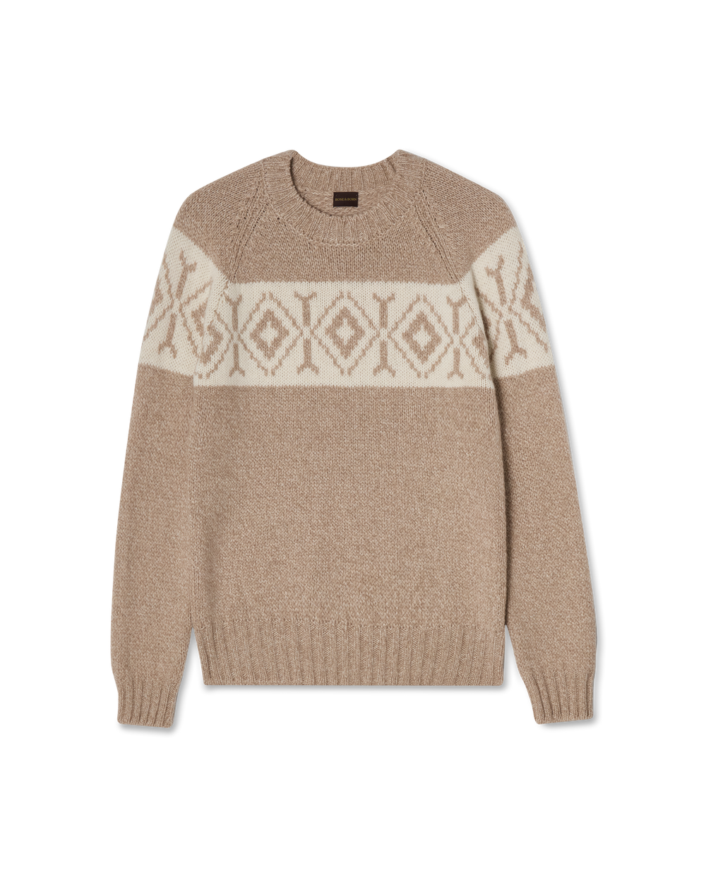 Fair Isle Crewneck Sweater Beige