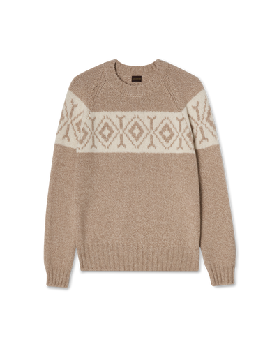 Fair Isle Crewneck Sweater Beige