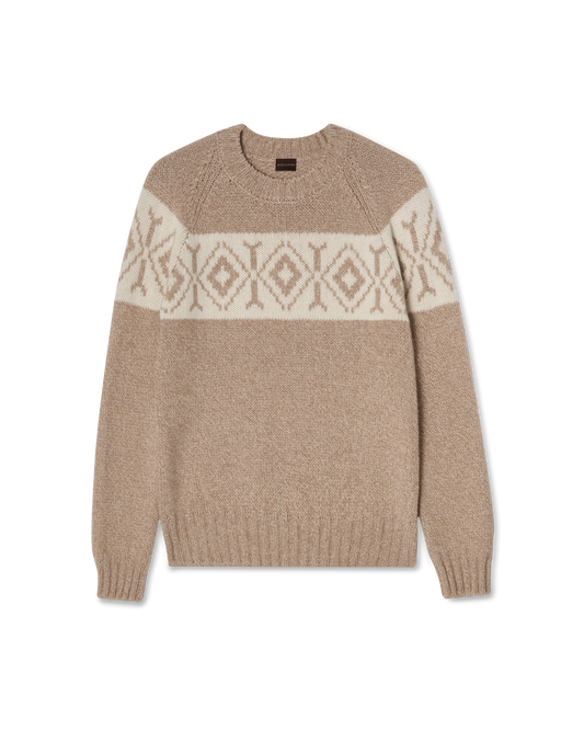 Fair Isle Crewneck Sweater Beige