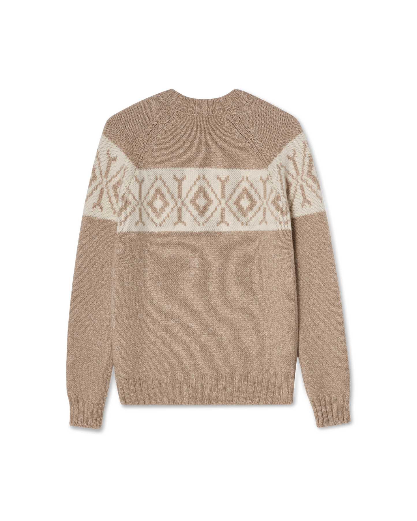 Fair Isle Crewneck Sweater Beige