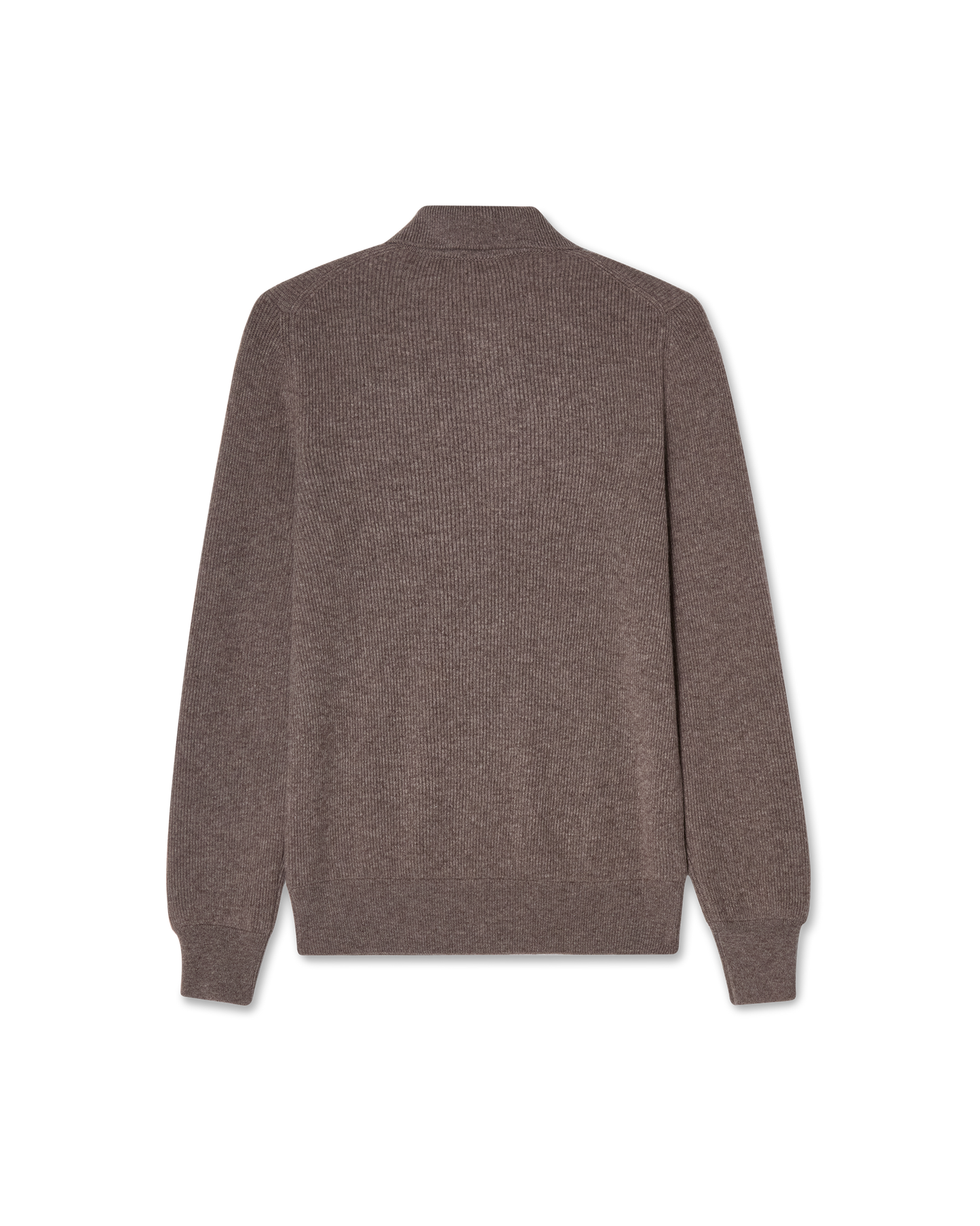 Wool Blend Rib Polo Taupe