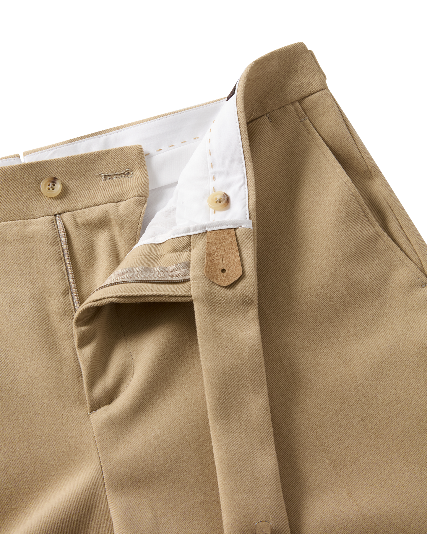 Tailored Brushed Cotton Trouser Beige