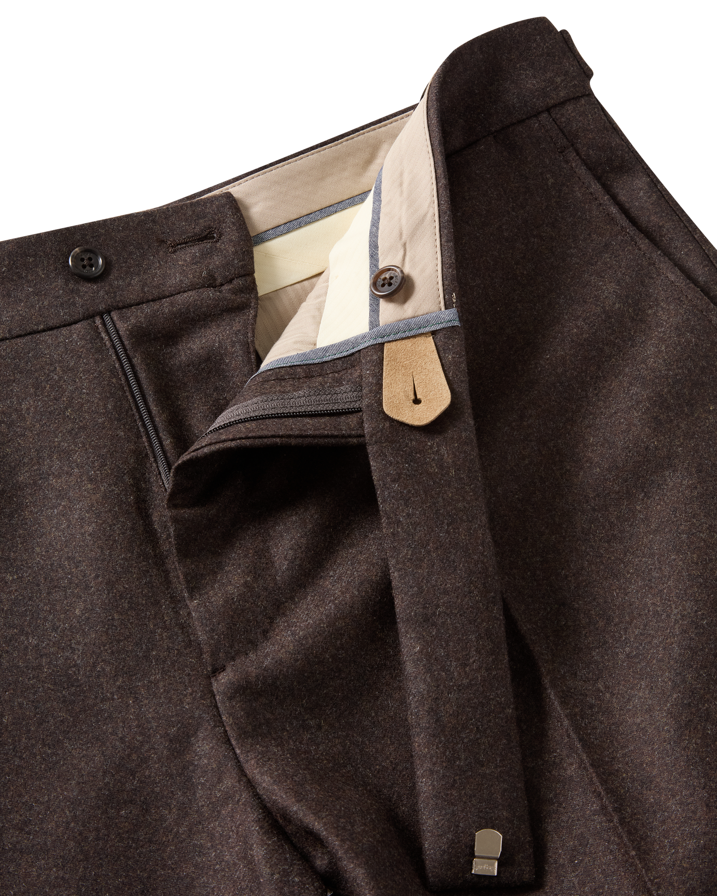 Tailored Wool Flannel Trouser Brown