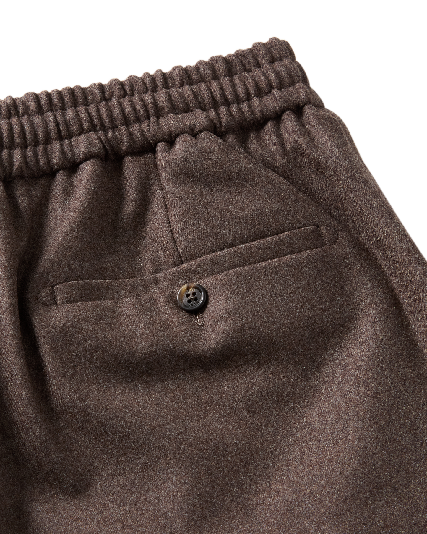 Drawstring Wool Flannel Trouser Taupe