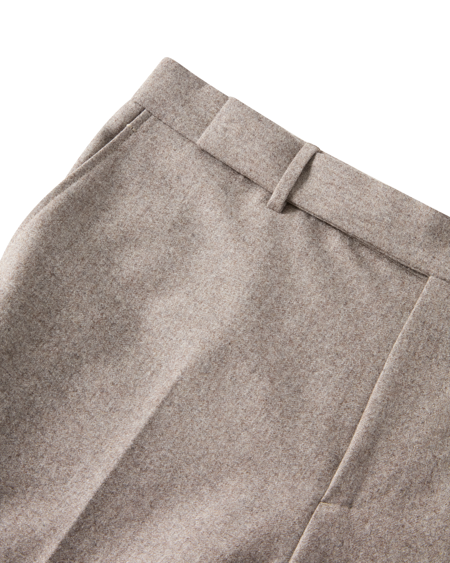 Tailored Wool Flannel Trouser Taupe