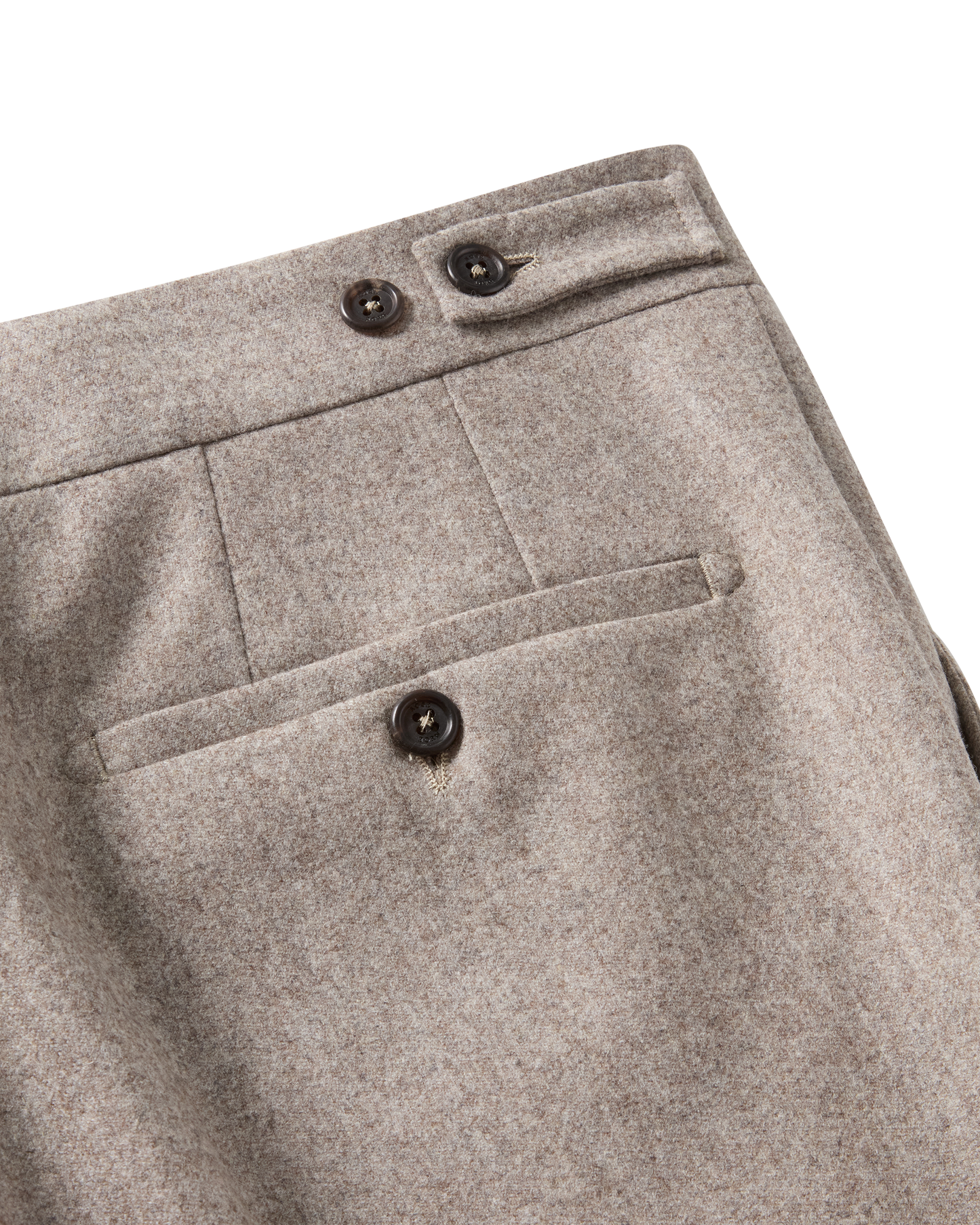 Tailored Wool Flannel Trouser Taupe