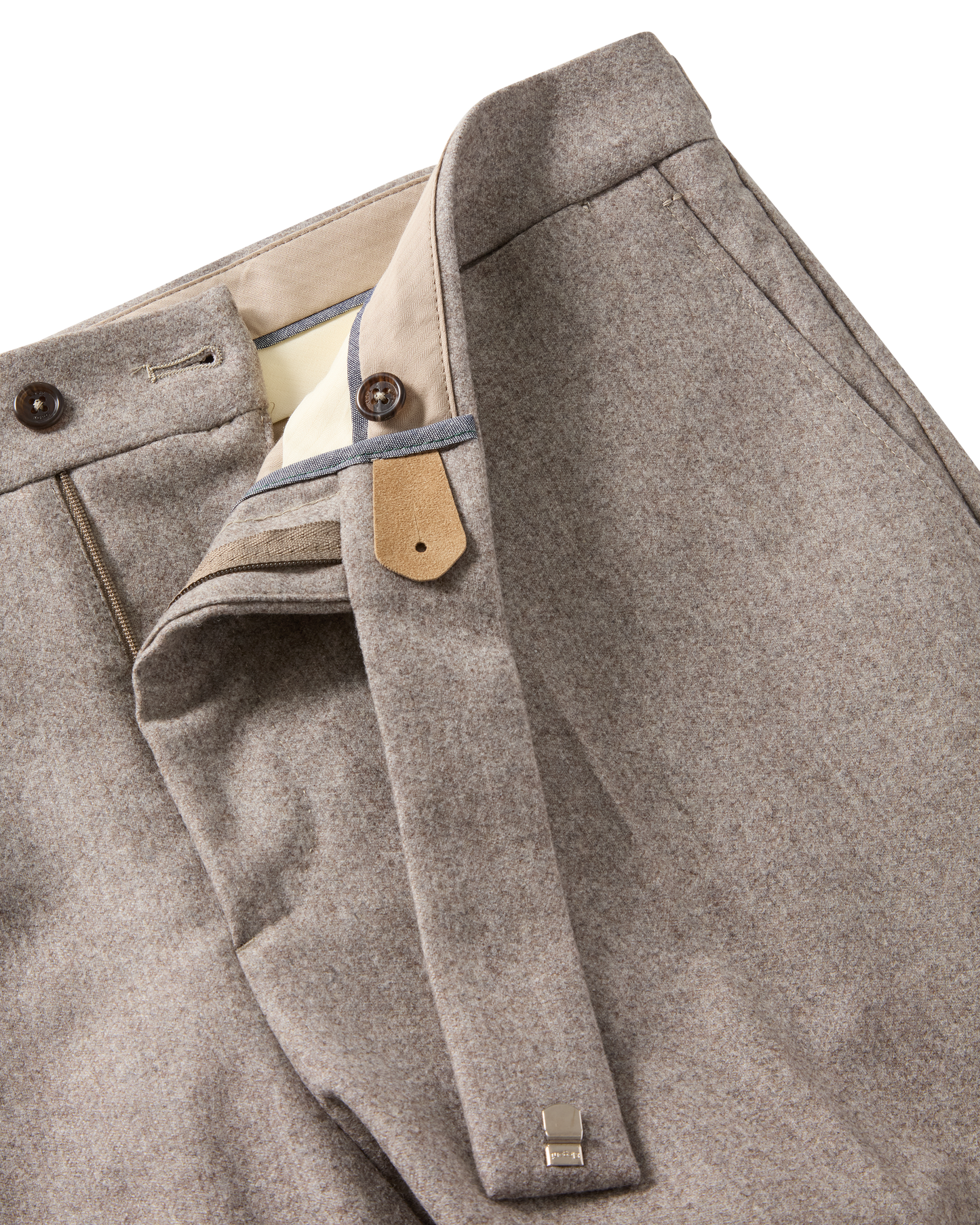 Tailored Wool Flannel Trouser Taupe