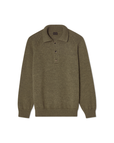Chunky Polo Sweater Army Green