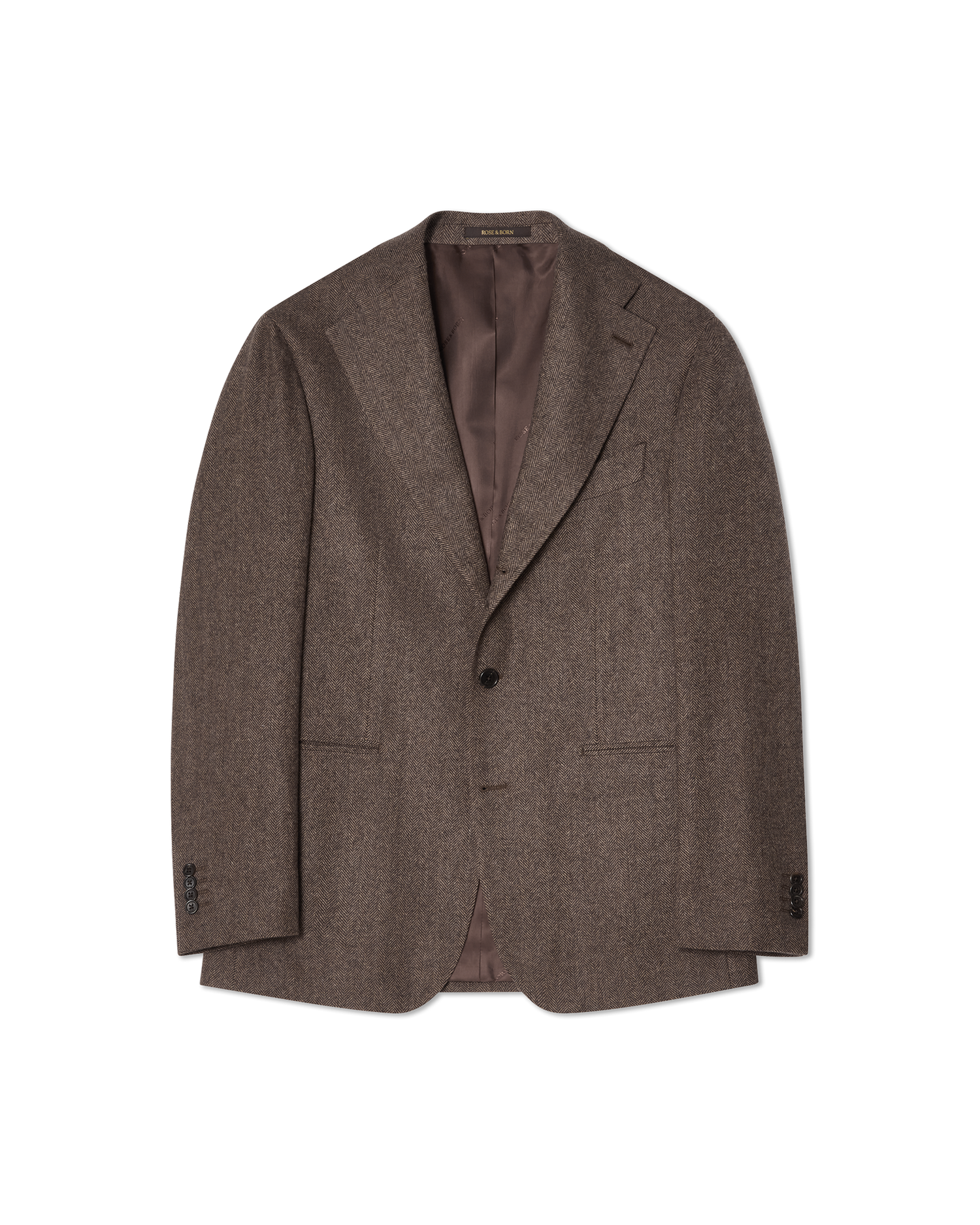 Herringbone Flannel Suit Brown