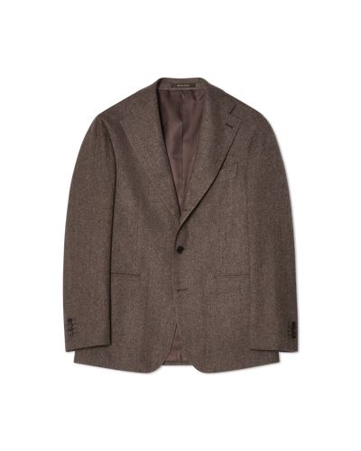 Herringbone Flannel Suit Brown