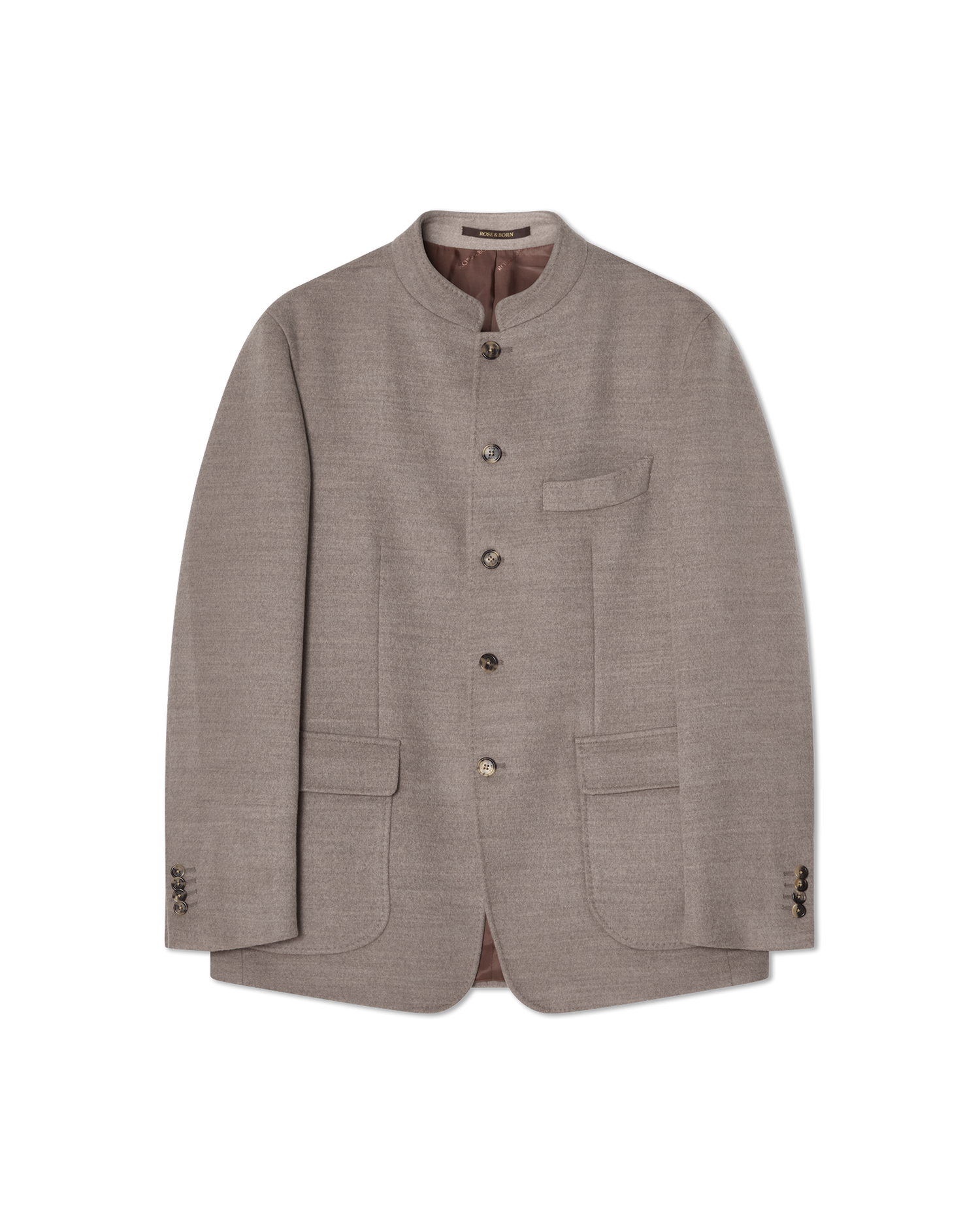 Nehru Wool Jacket Taupe