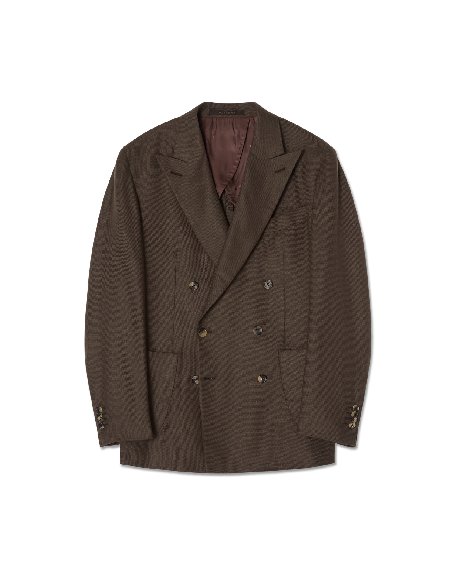 Silk Double Breasted Jacket Olive