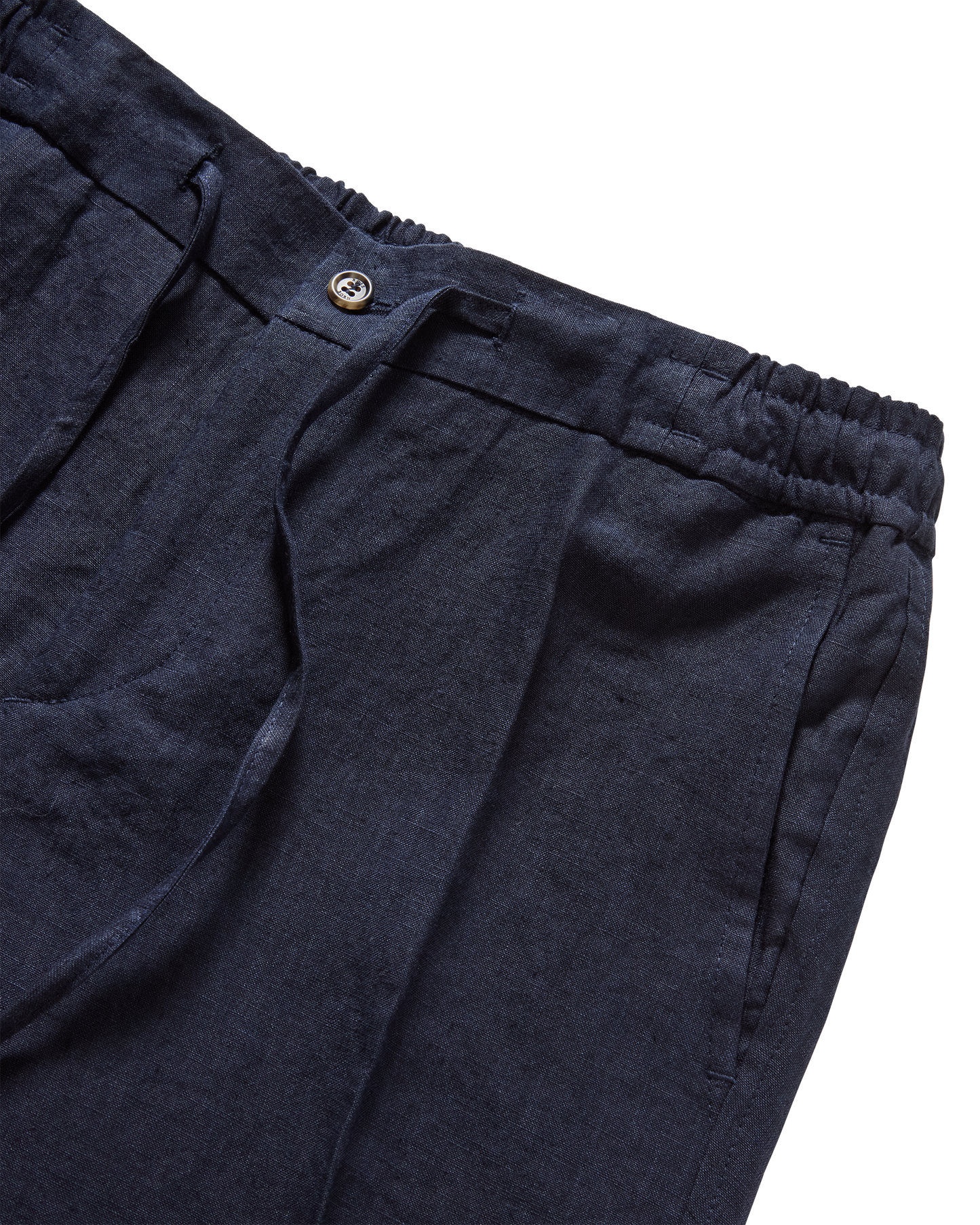Linen Drawstring Shorts Navy