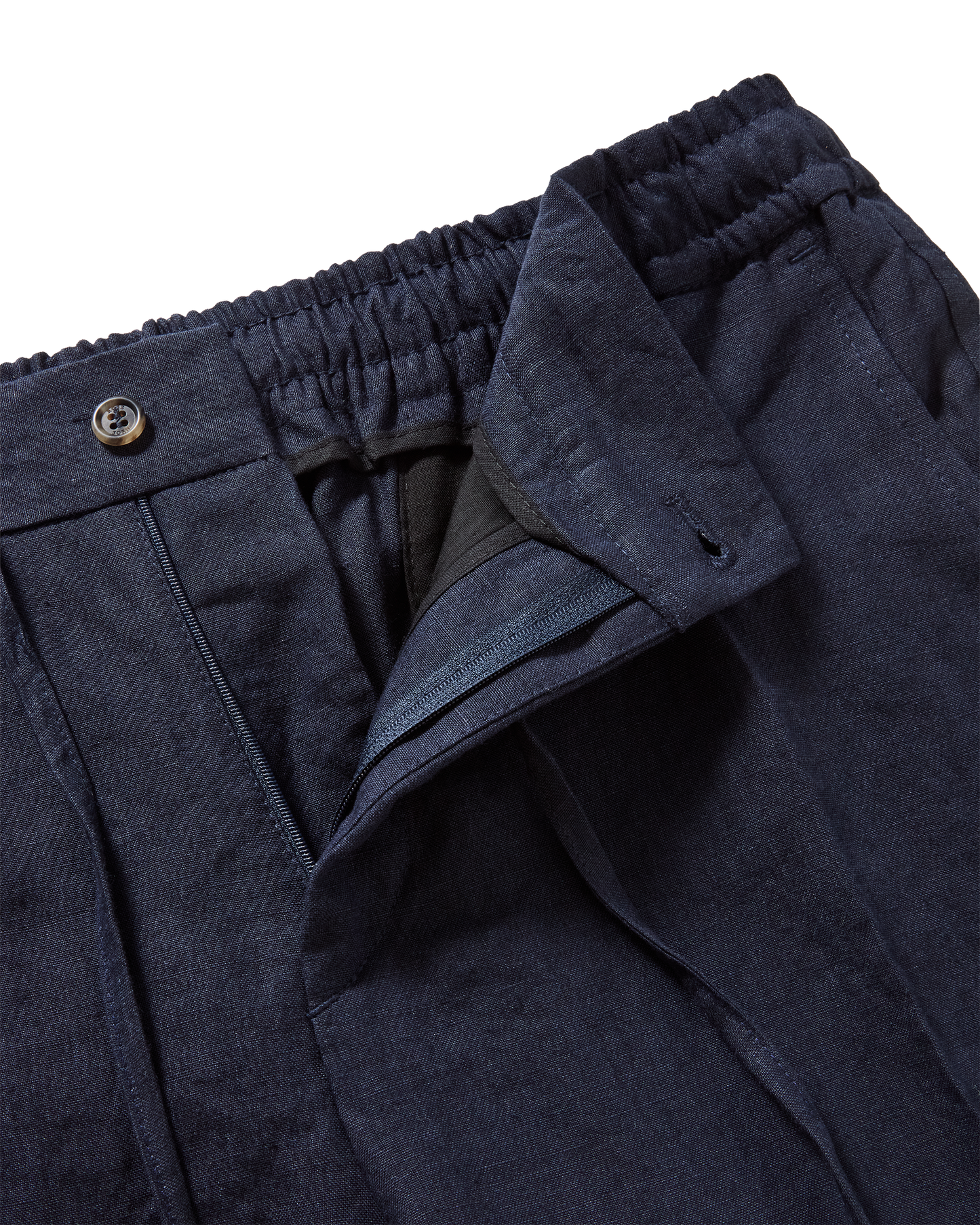 Linen Drawstring Shorts Navy