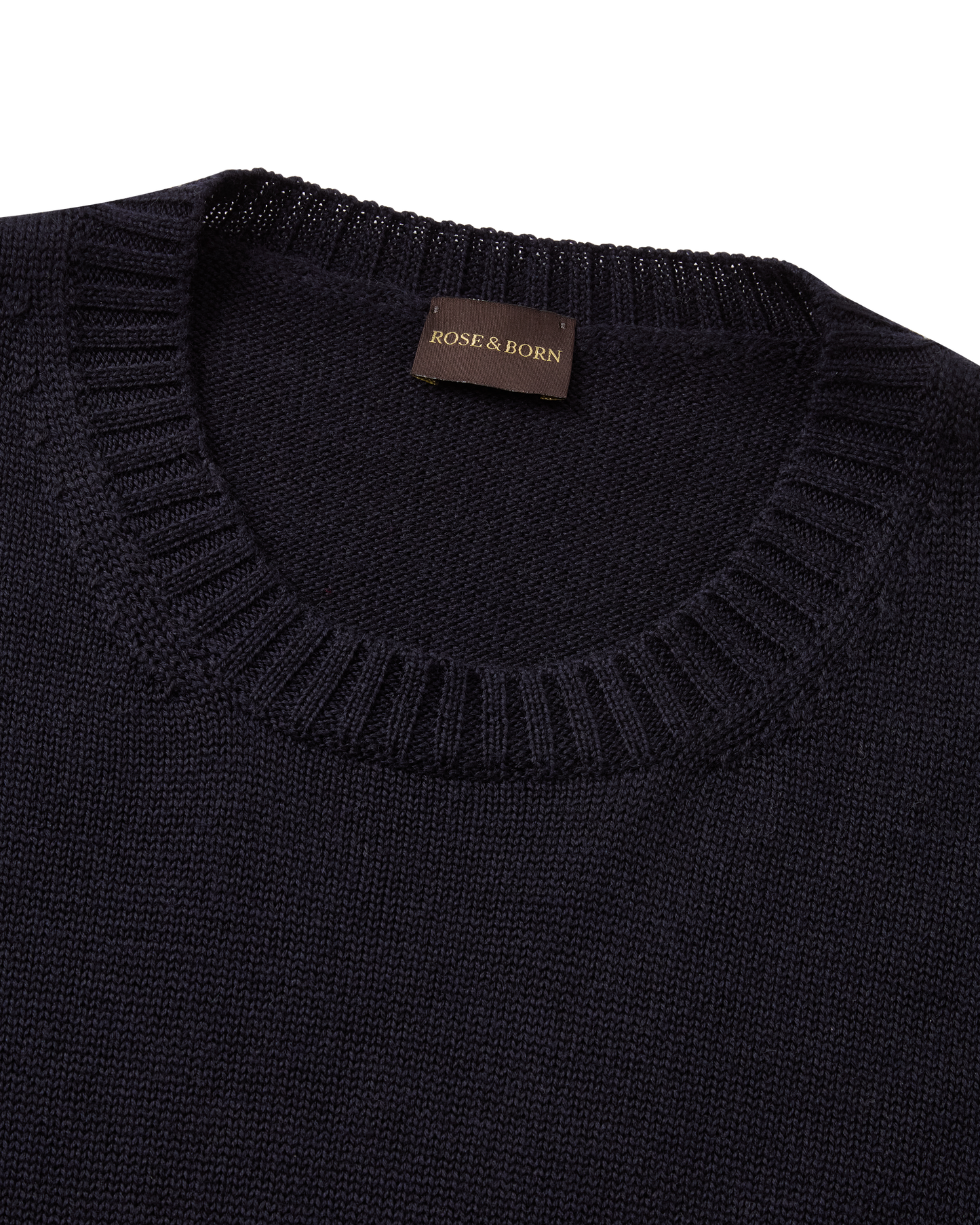 Crewneck Wool Silk Blend Navy