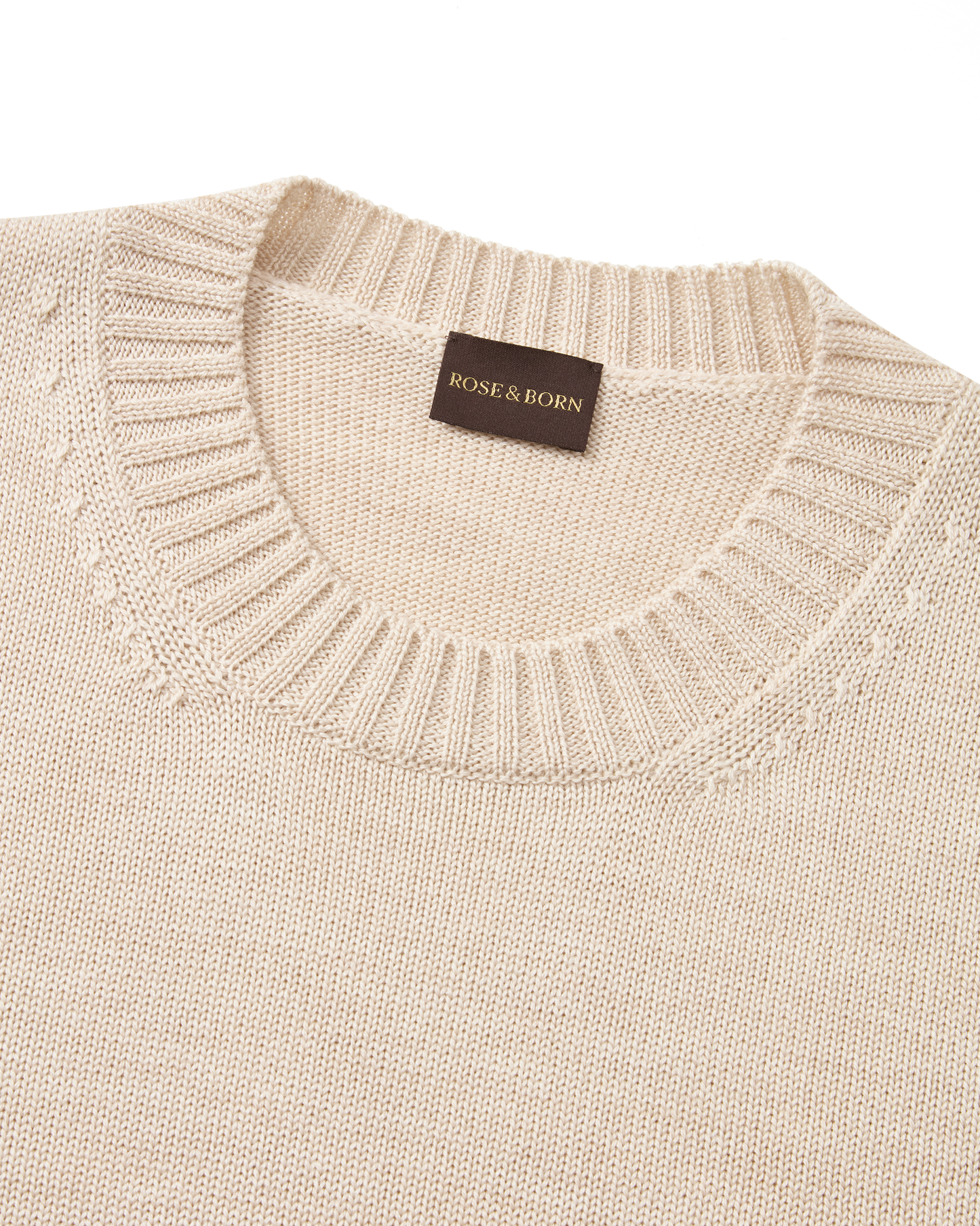 Crewneck Wool Silk Blend Beige