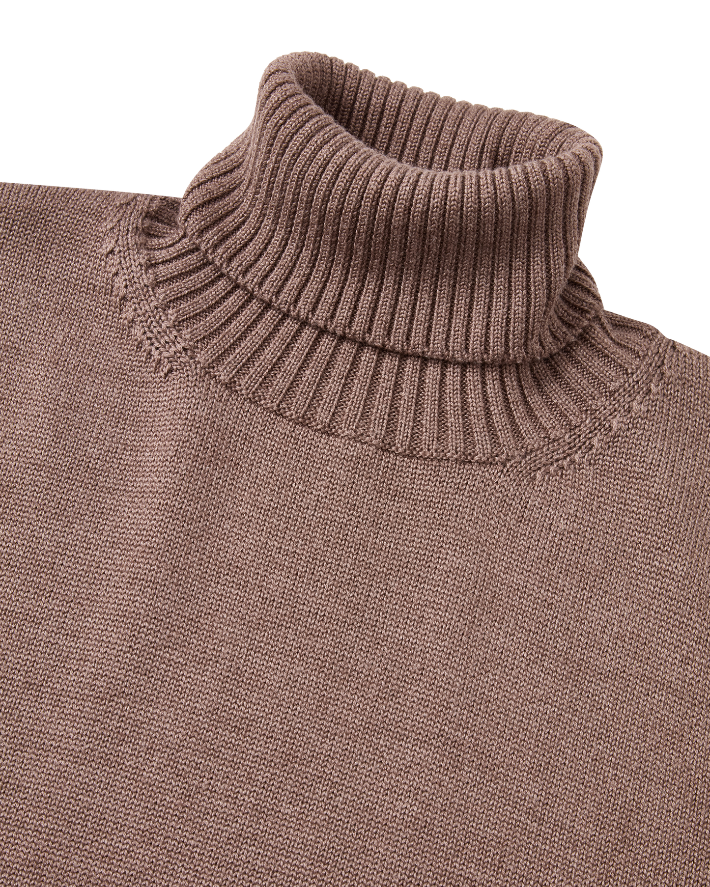 Turtleneck Wool Silk Blend Taupe