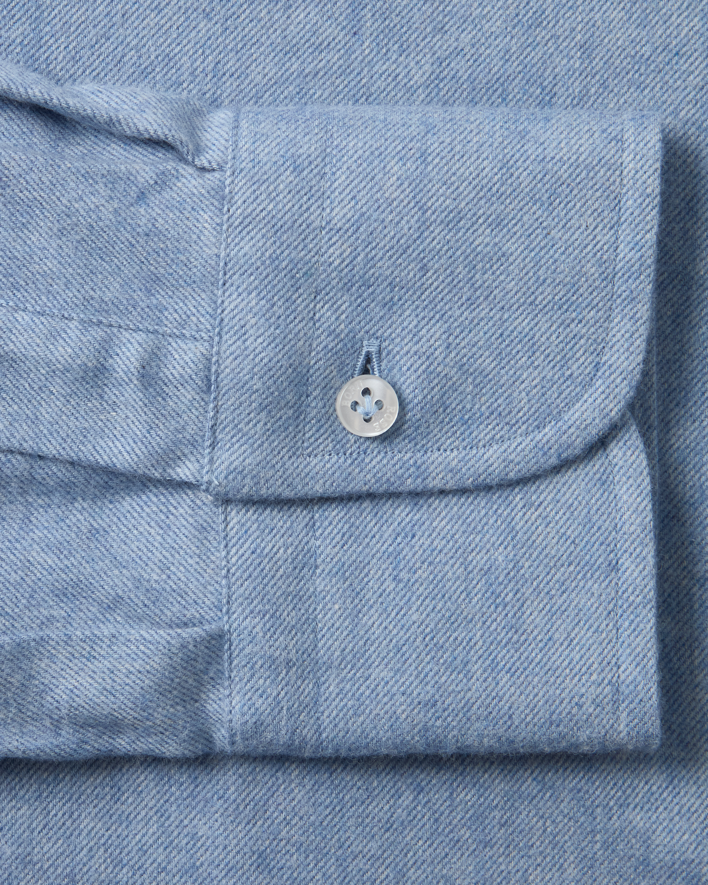 Brushed Cotton Button-Down Shirt Light Blue