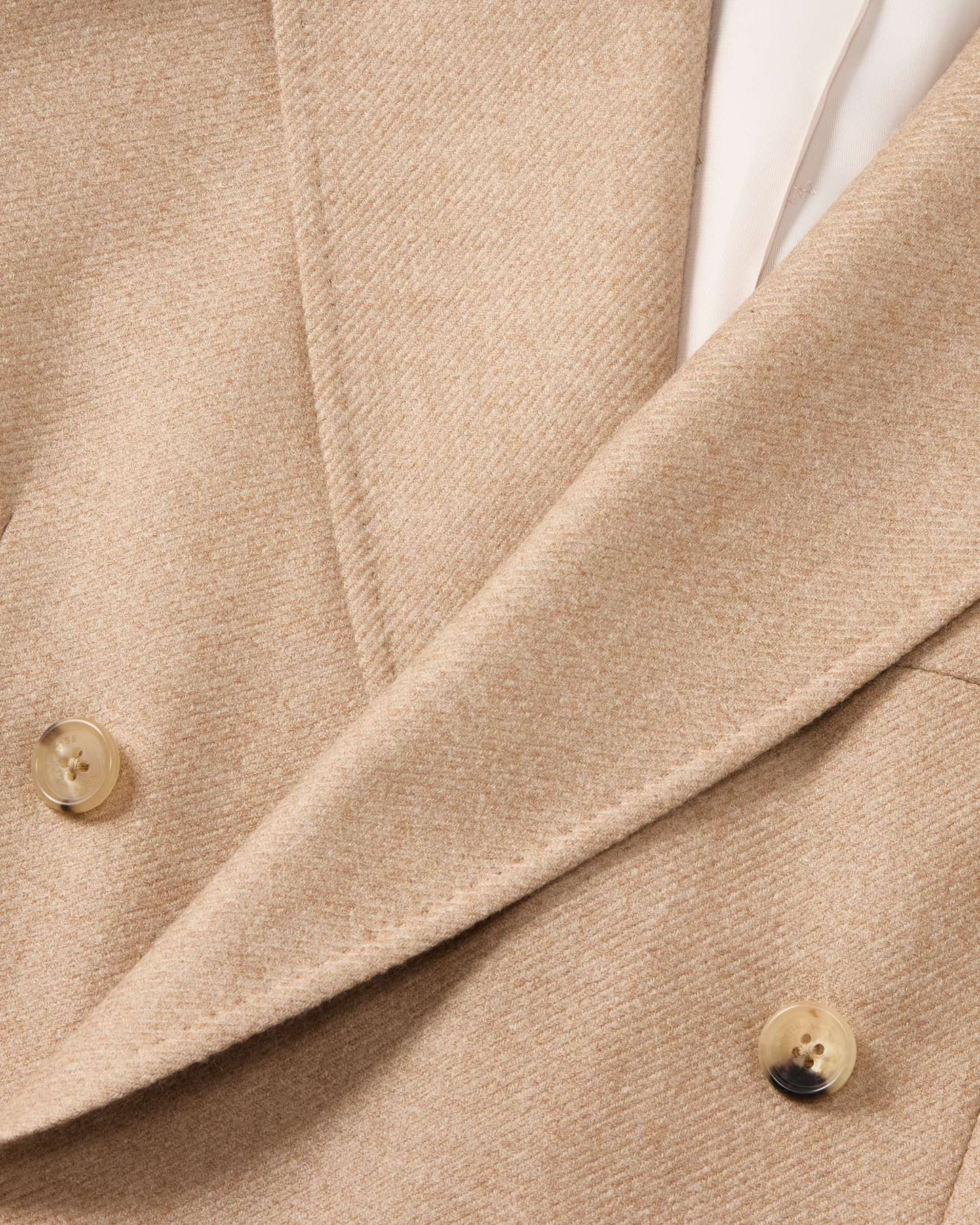 Double-Breasted Wool Blend Jacket Beige