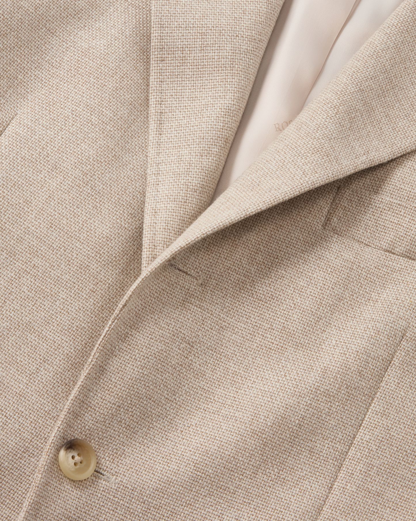 Basketweave Wool Blend Jacket Beige