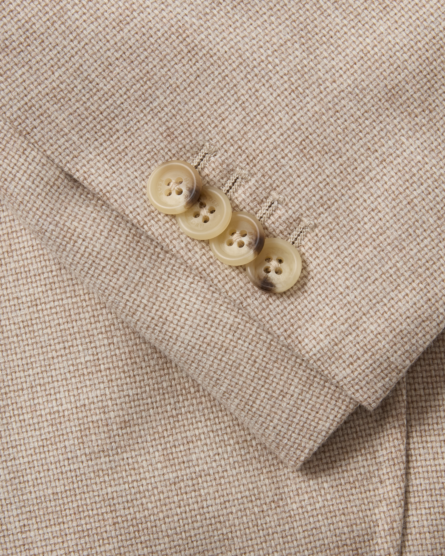 Basketweave Wool Blend Jacket Beige