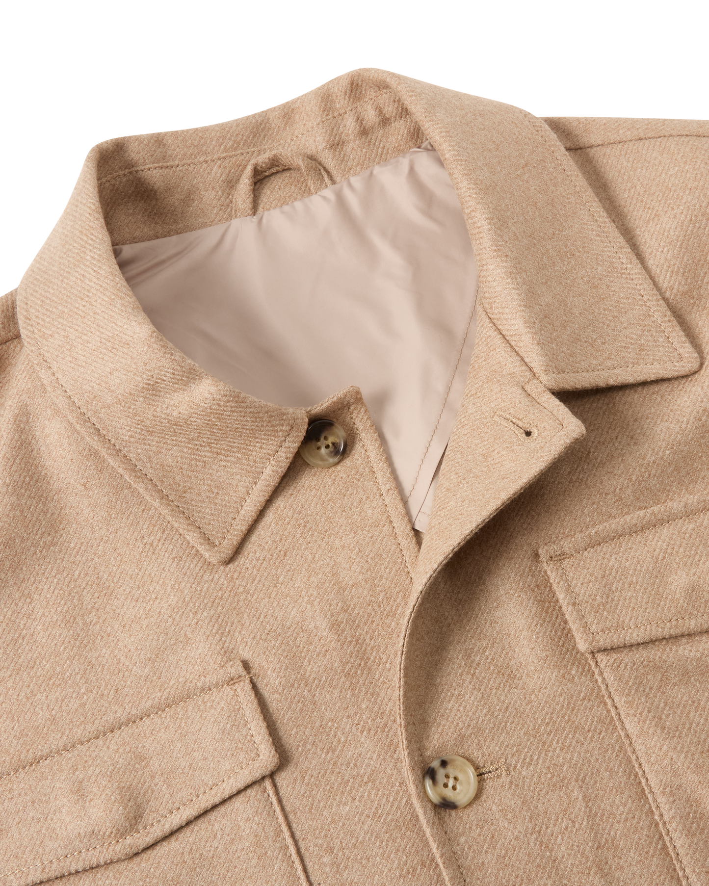 Unlined Shirt Jacket Beige