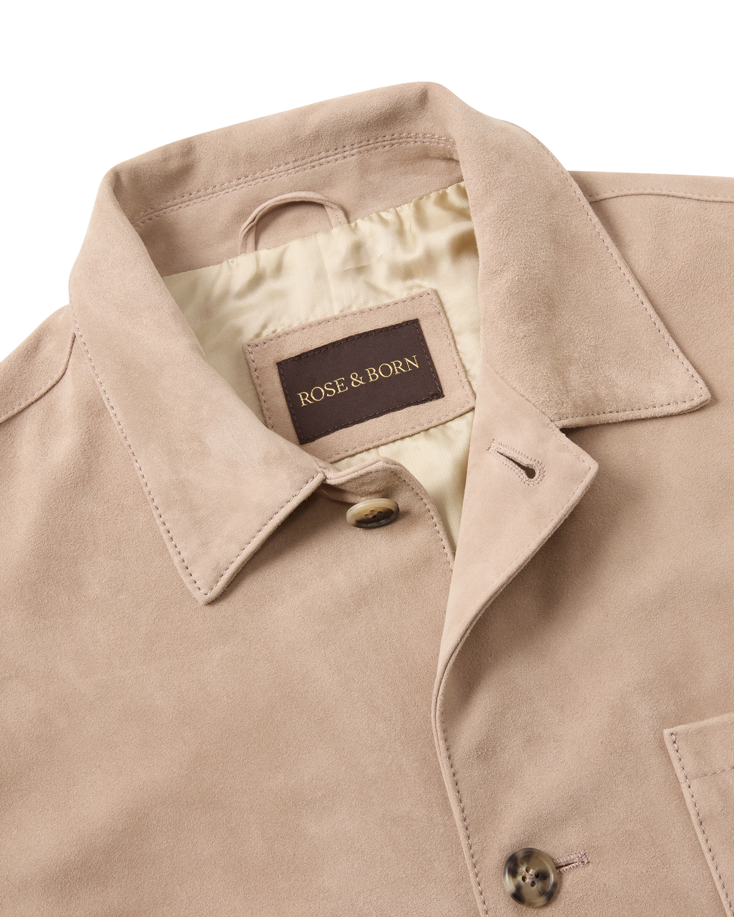 Suede Overshirt Jacket Beige