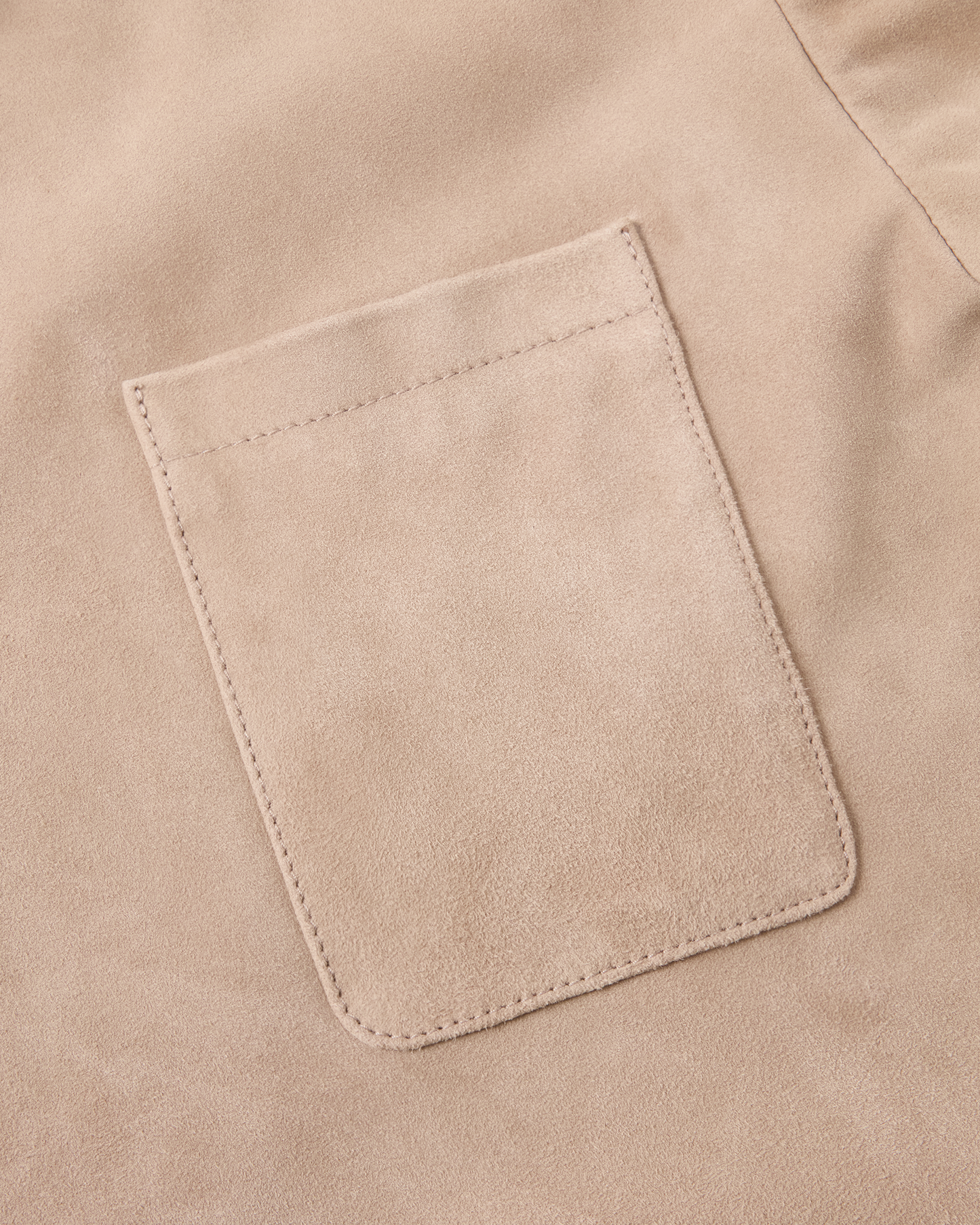 Suede Overshirt Jacket Beige