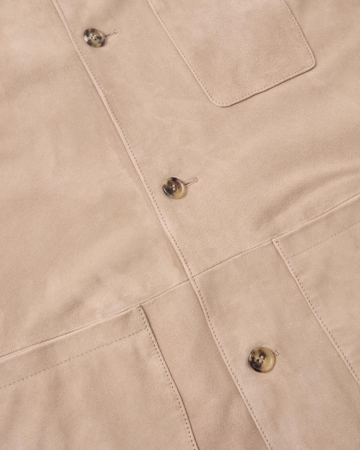 Suede Overshirt Jacket Beige