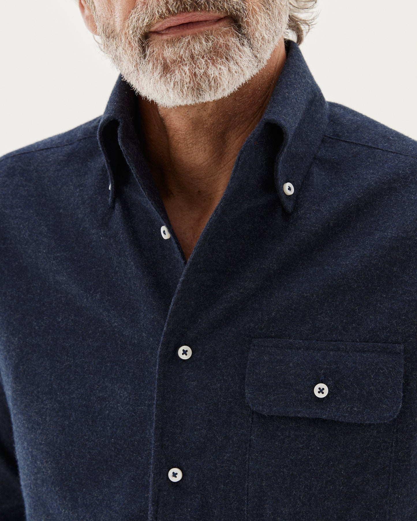 Brushed Button-Down Shirt Navy