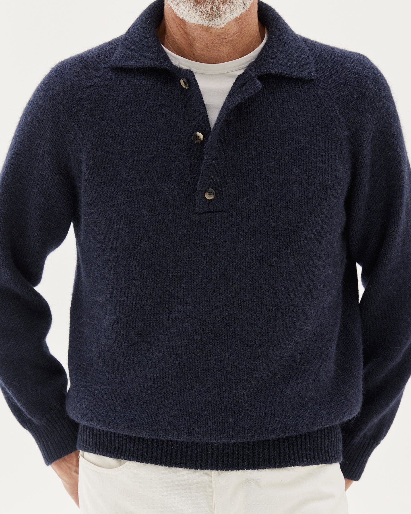 Chunky Polo Sweater Navy