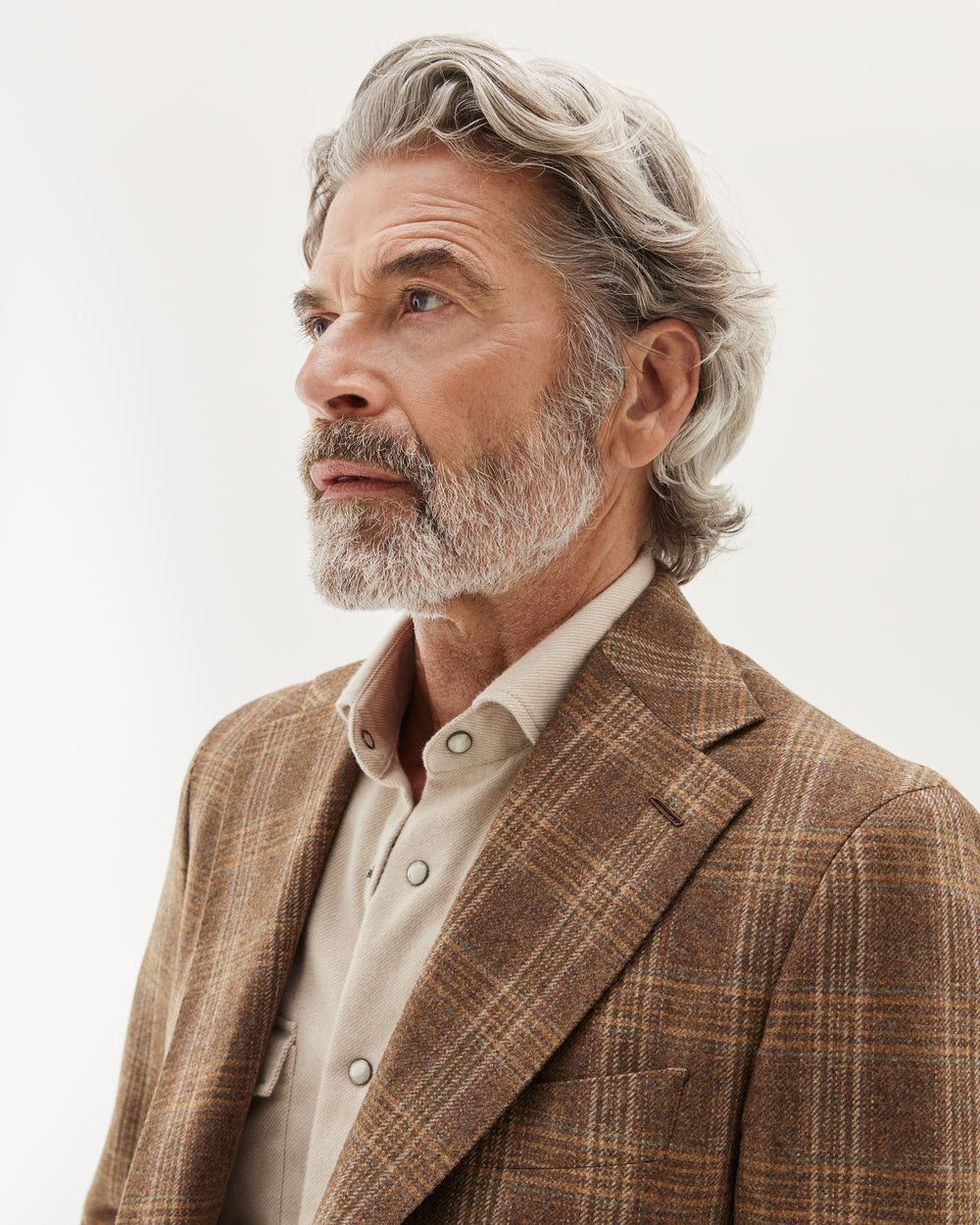 Glencheck Wool Blazer Brown