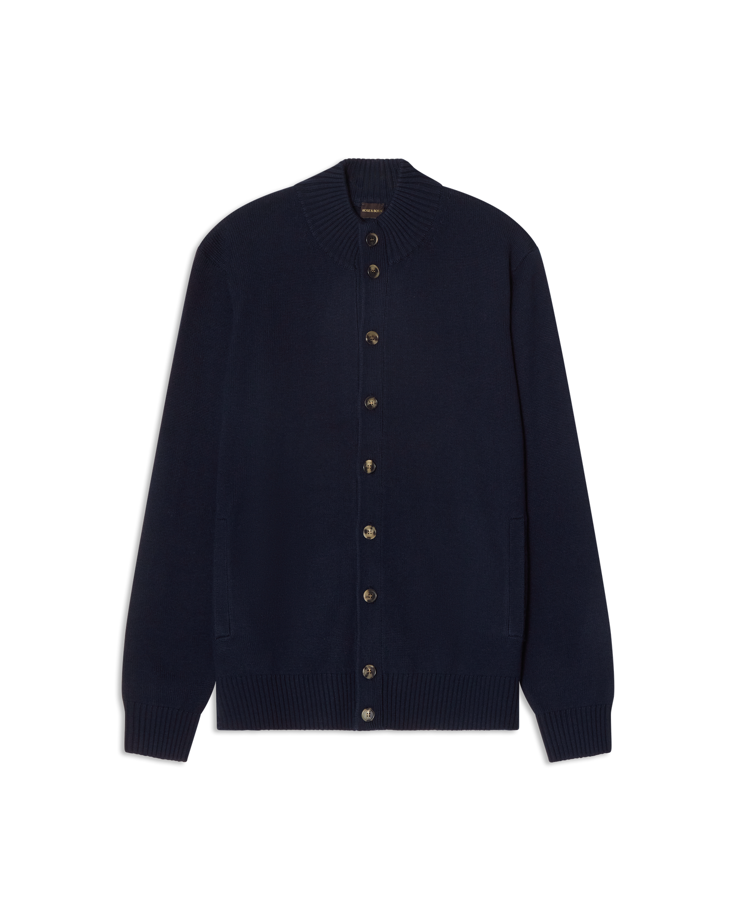 Merino Wool Cardigan Navy