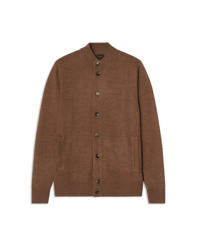 Merino Wool Cardigan Tobacco
