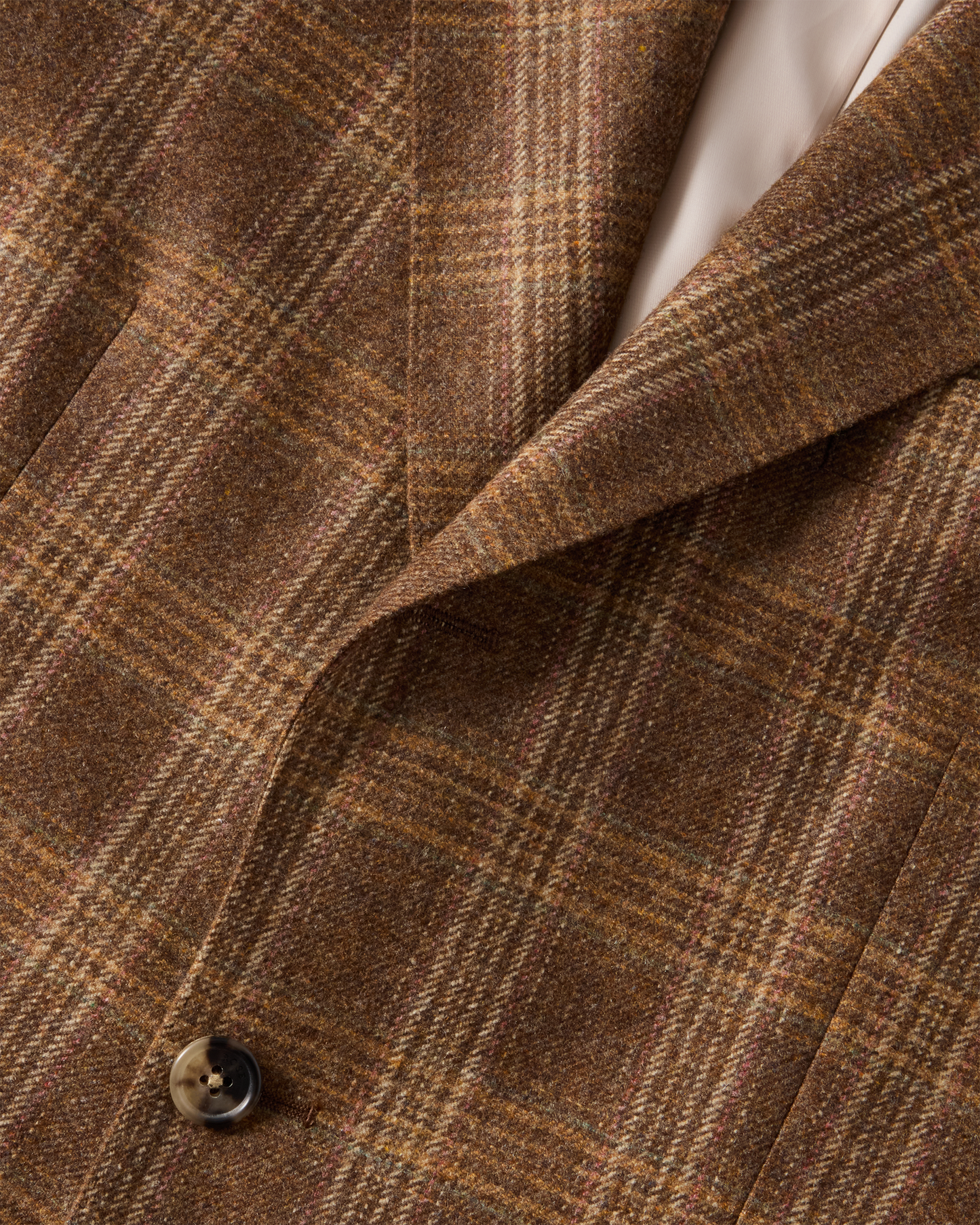Glencheck Wool Blazer Brown