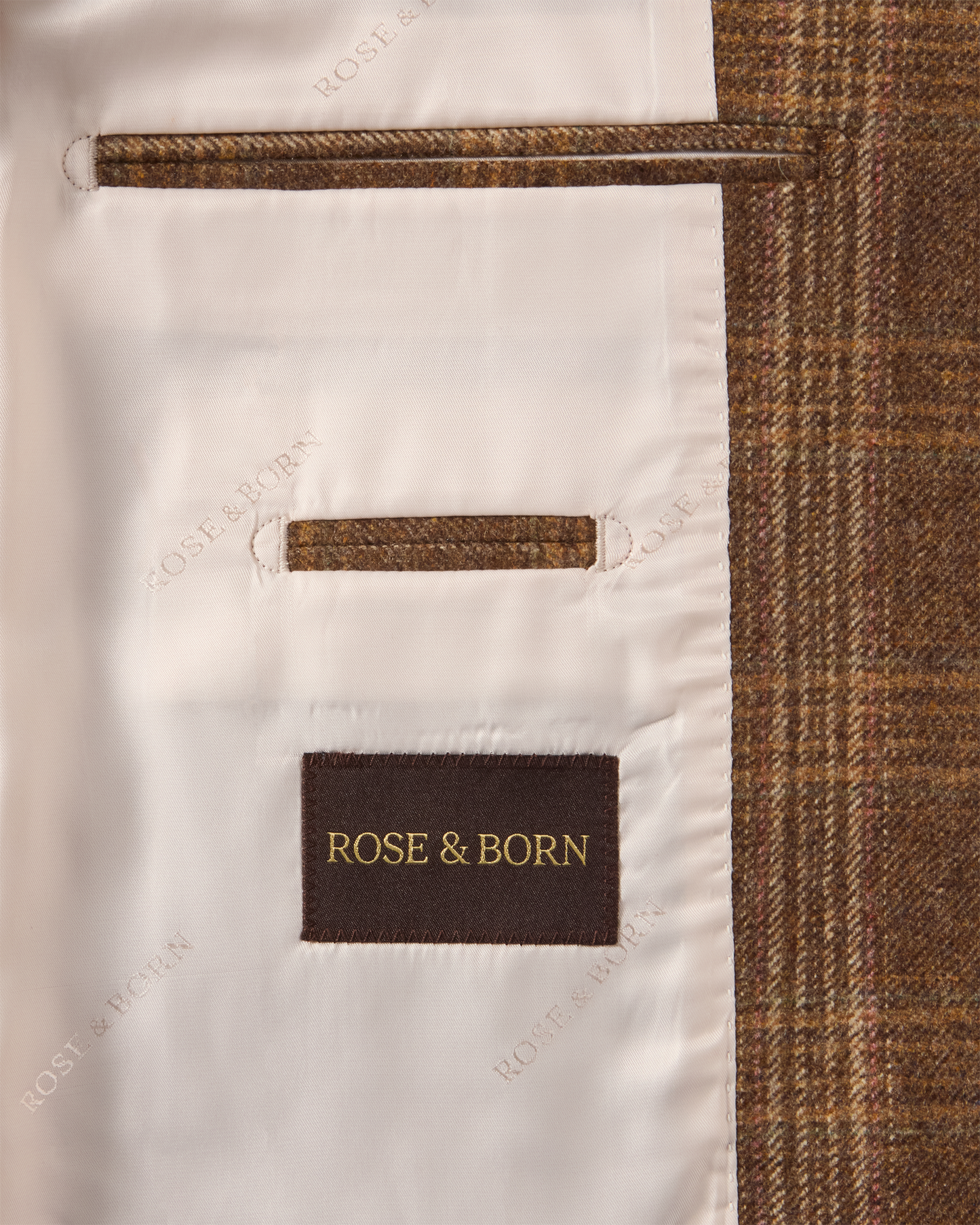 Glencheck Wool Blazer Brown