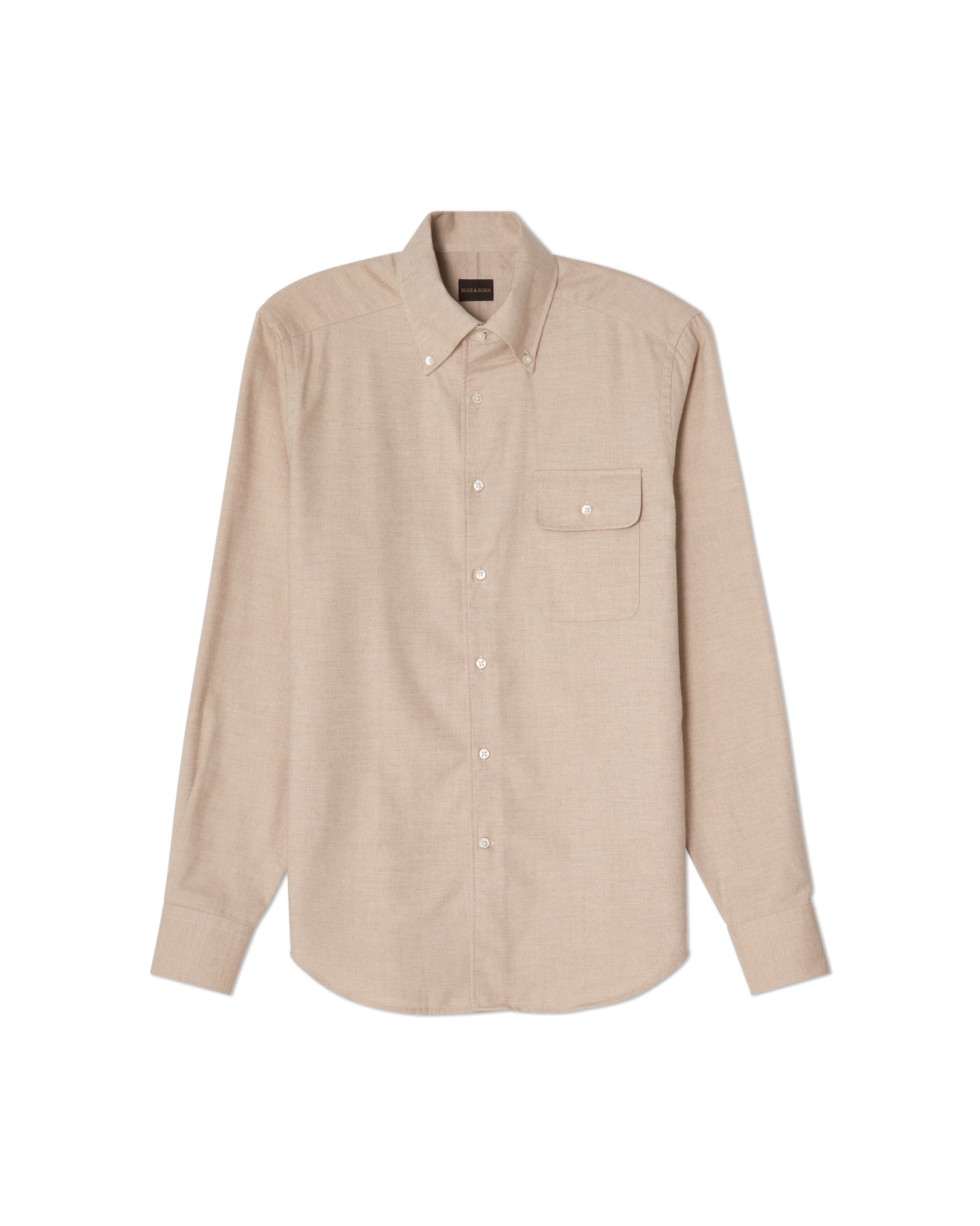 Brushed Button-Down Shirt Sand