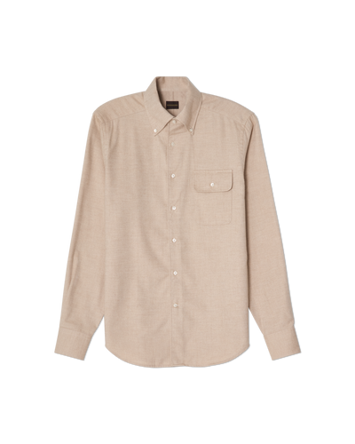Brushed Button-Down Shirt Sand