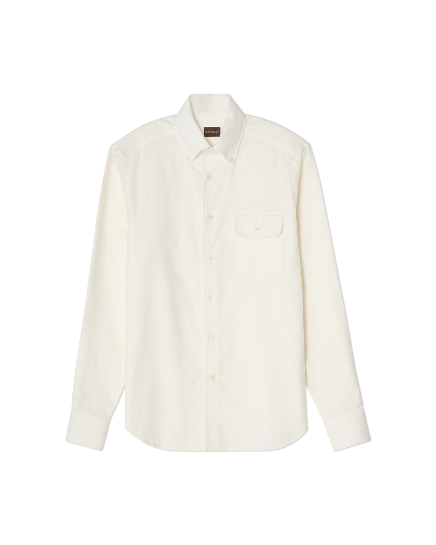 Brushed Button-Down Shirt Cream