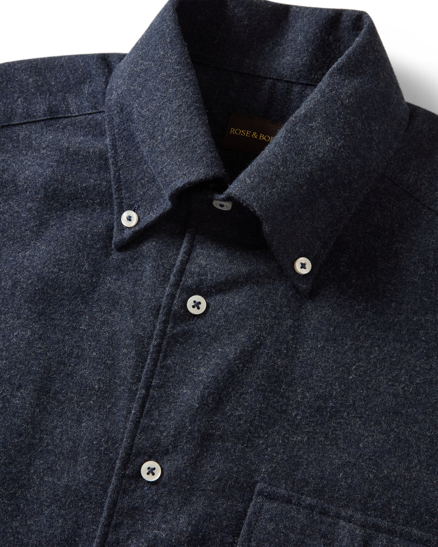 Brushed Button-Down Shirt Navy