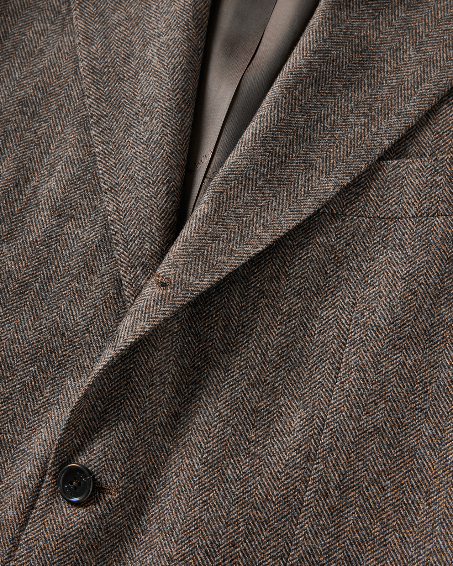 Herringbone Flannel Suit Brown