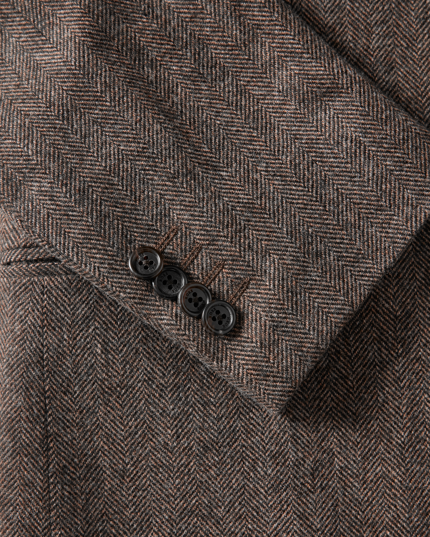 Herringbone Flannel Suit Brown